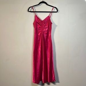 Pink satin dress